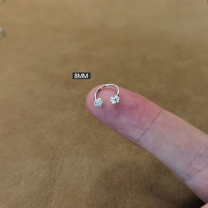 Earring Rhinestone Huggie Open