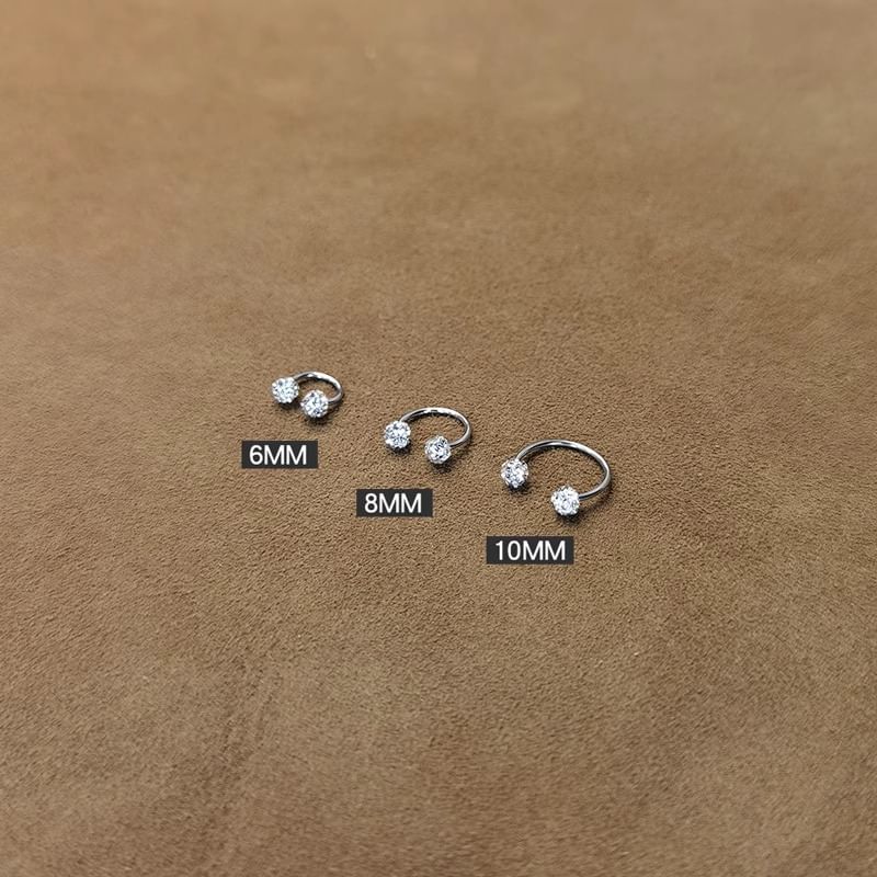 Earring Rhinestone Huggie Open