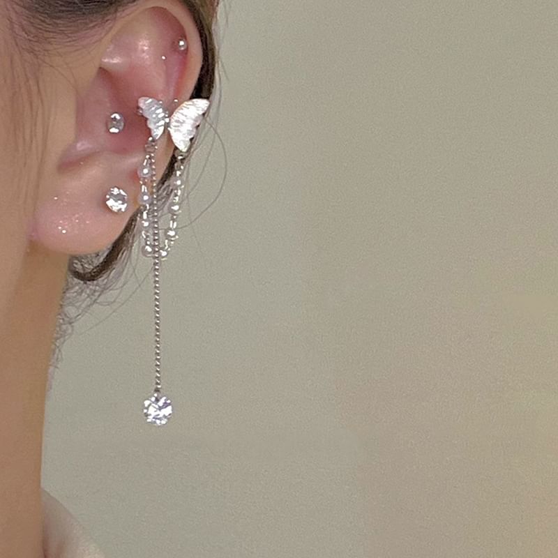 Ear Butterfly Pearl Cuff Faux