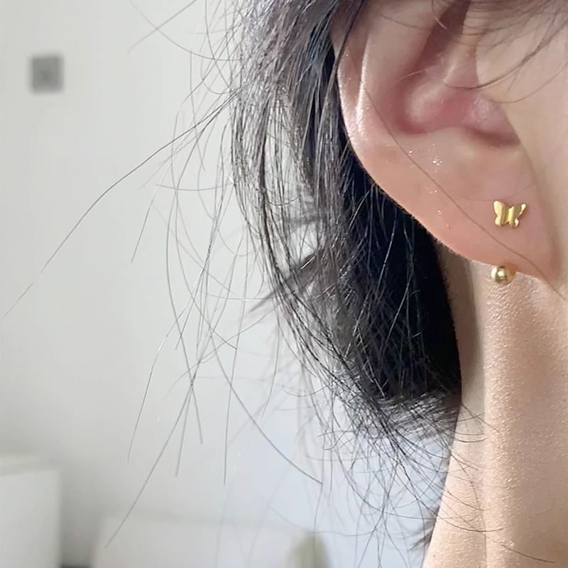 Earring Barbell 925 Butterfly Sterling Silver