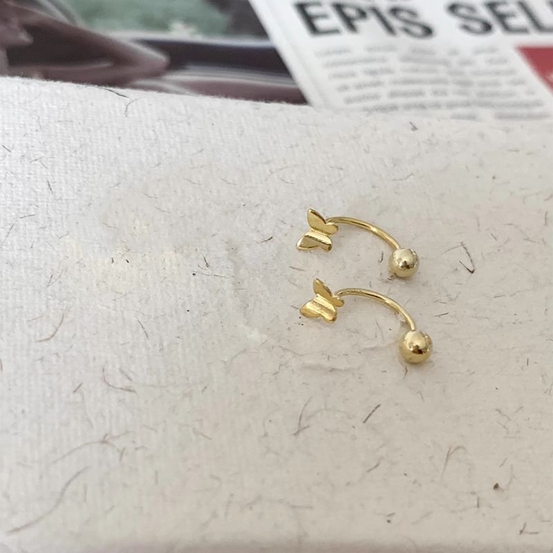 Earring Barbell 925 Butterfly Sterling Silver