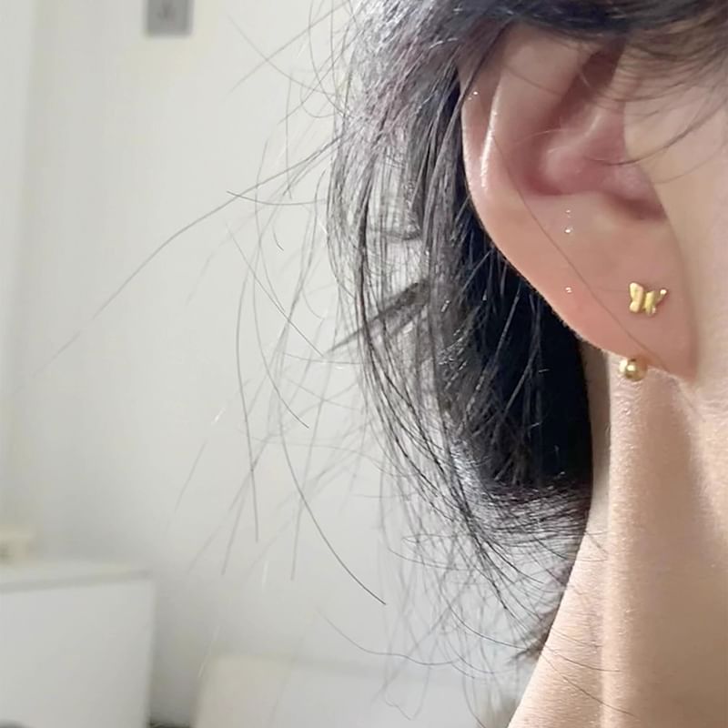 Earring Barbell 925 Butterfly Sterling Silver