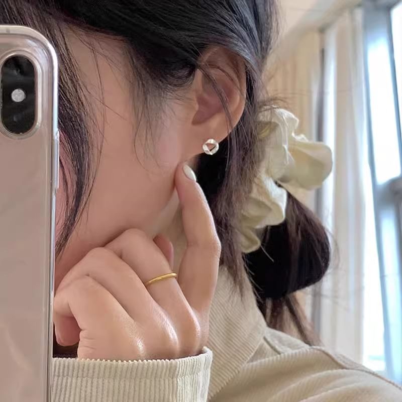 Sterling Twisted 925 Barbell Silver Earring