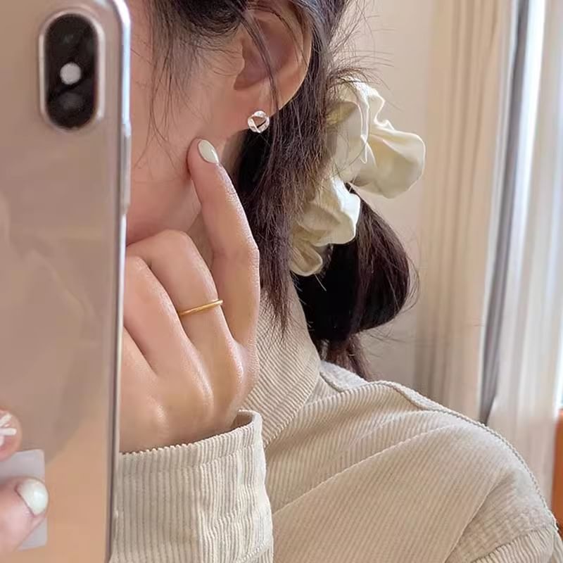 Sterling Twisted 925 Barbell Silver Earring