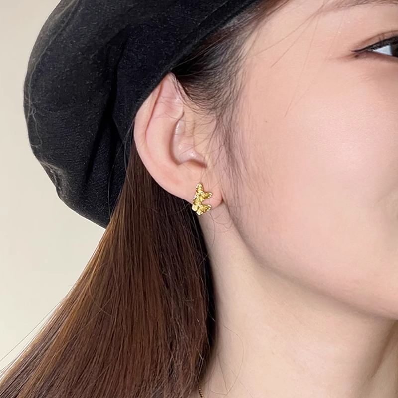 Earring Sterling Silver Butterfly Stud 925