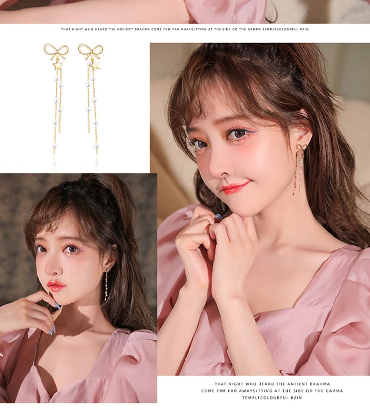 Earring Threader Star Drop / Bow