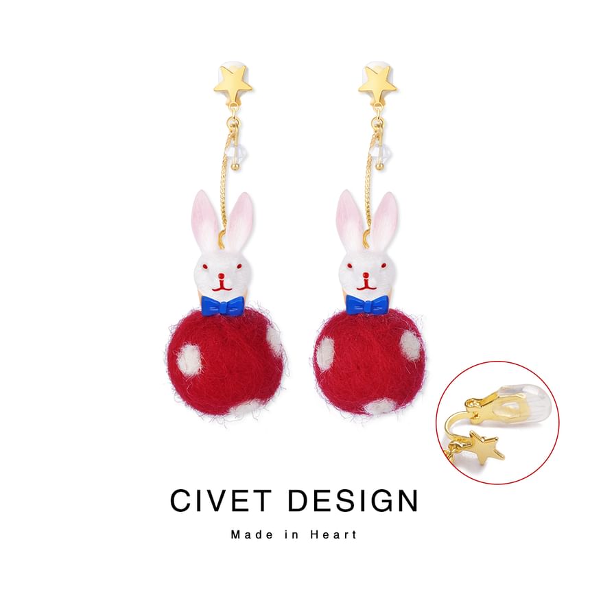 Rabbit Felt Earring Dangle
