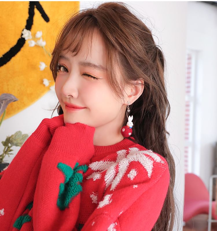 Rabbit Felt Earring Dangle