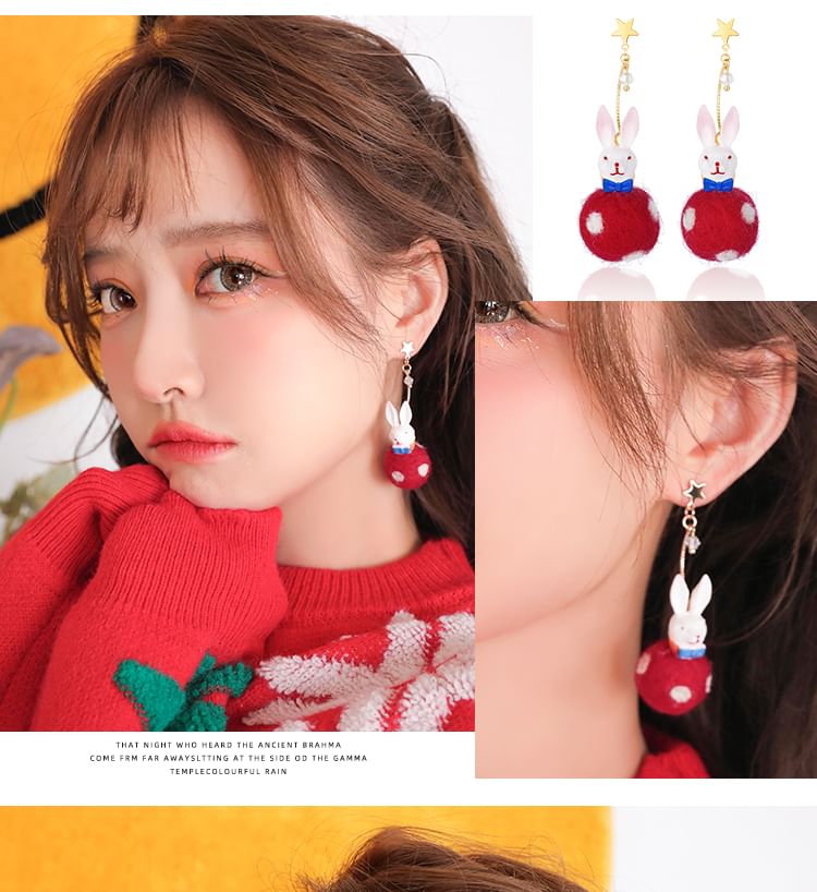 Rabbit Felt Earring Dangle