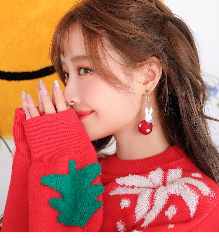 Rabbit Felt Earring Dangle