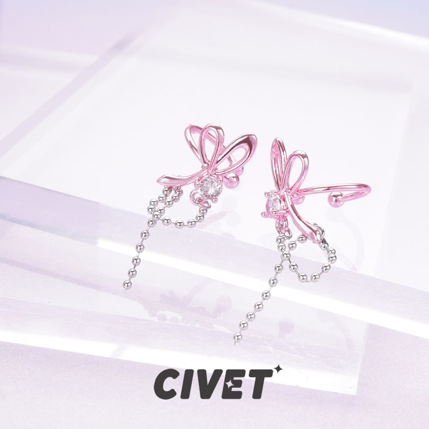Alloy Earring Knot Dangle Rhinestone