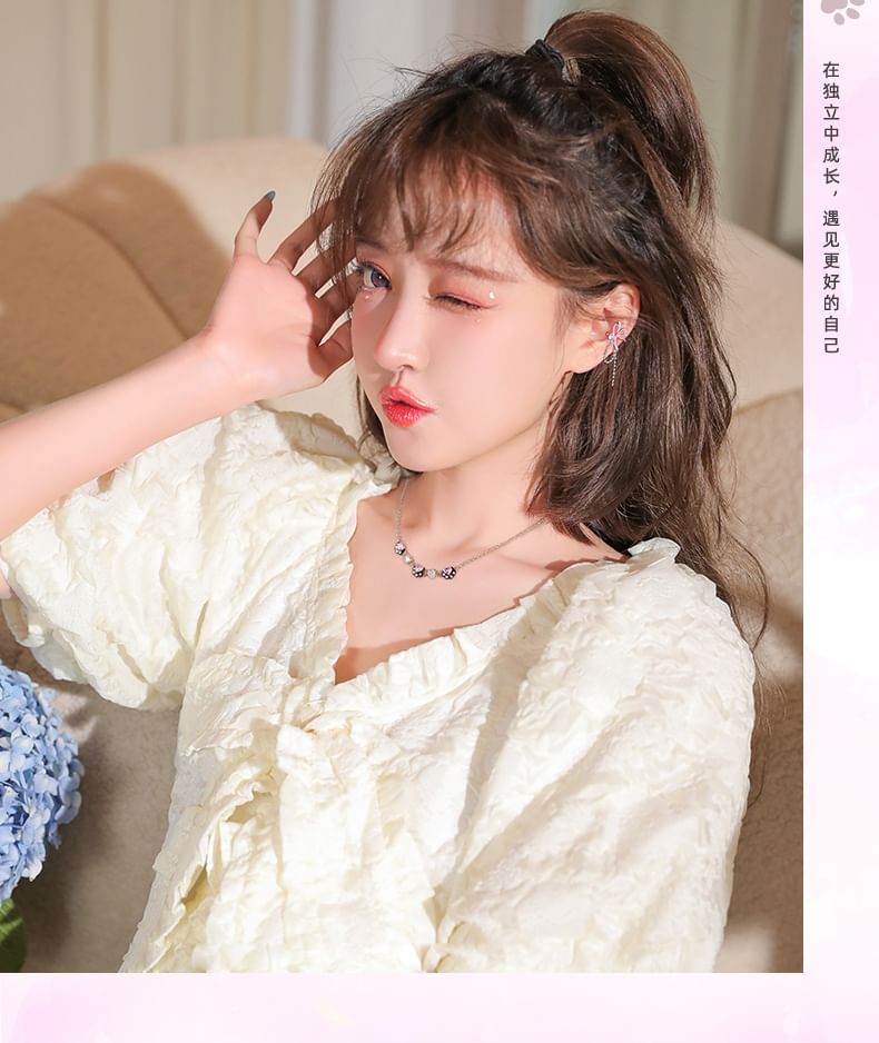 Alloy Earring Knot Dangle Rhinestone