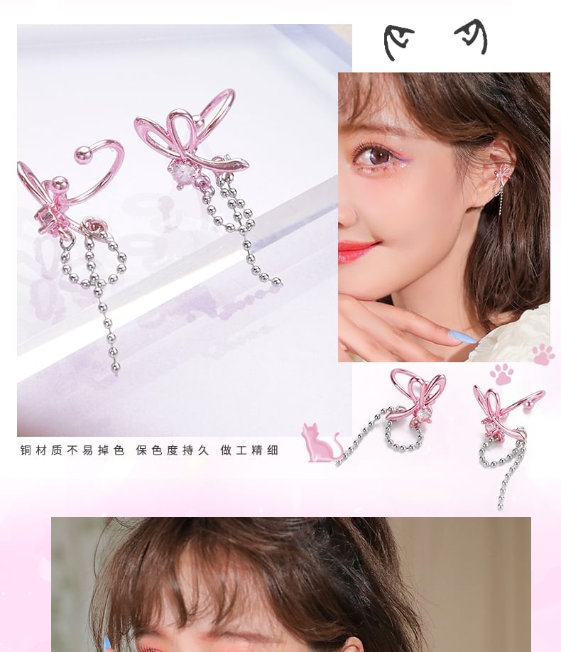 Alloy Earring Knot Dangle Rhinestone