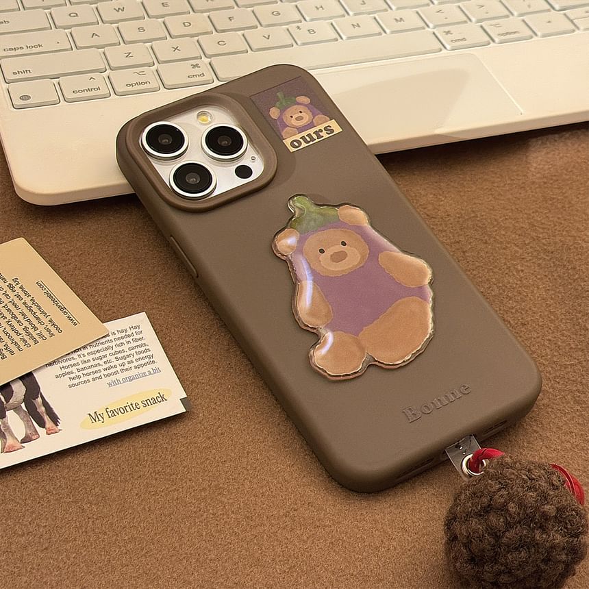 Eggplant Charm Set Pom / Phone Case