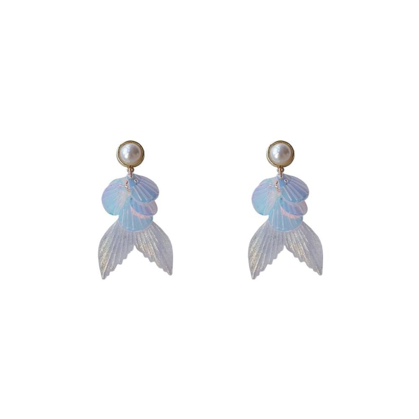/ Faux Drop Clip-On Mermaid Tail Earring Pearl