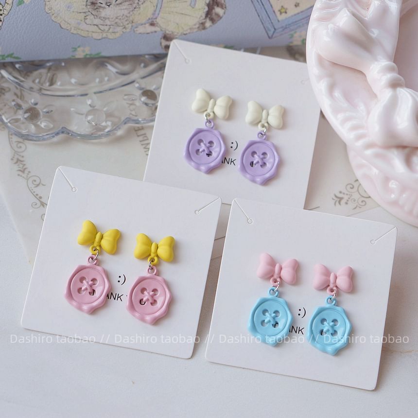 Drop / Button Earring Bow Clip-On