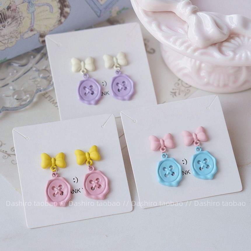 Drop / Button Earring Bow Clip-On