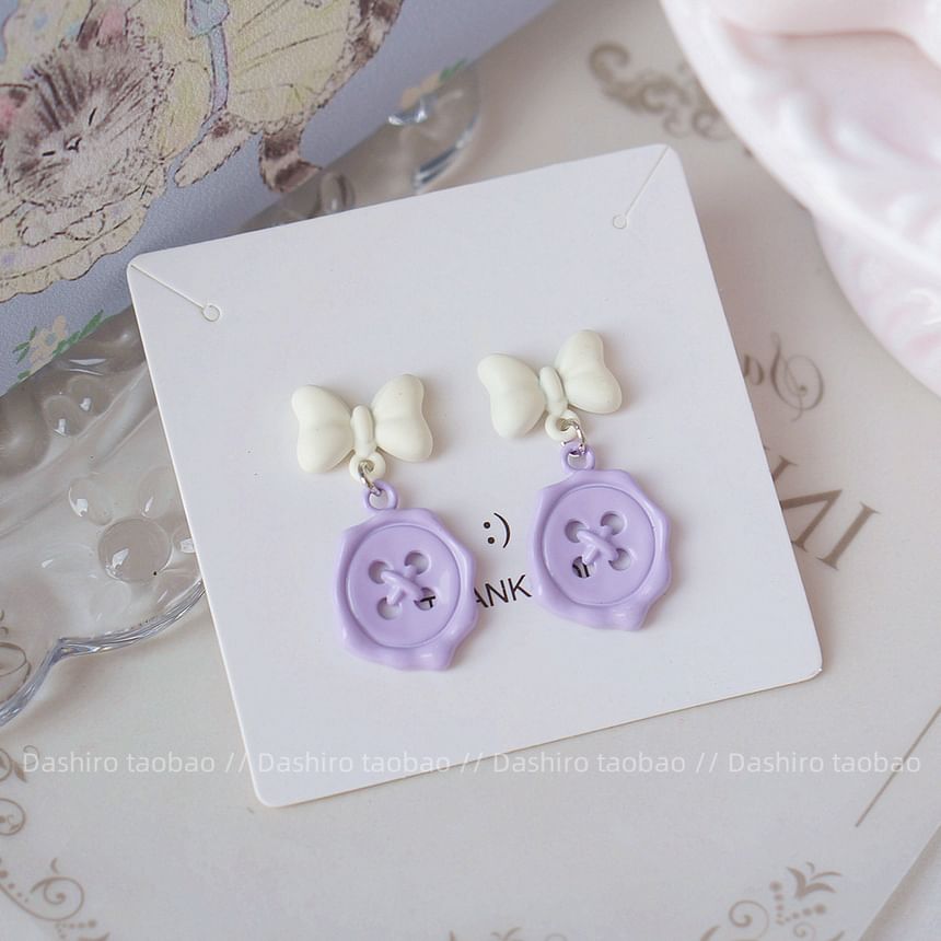 Drop / Button Earring Bow Clip-On