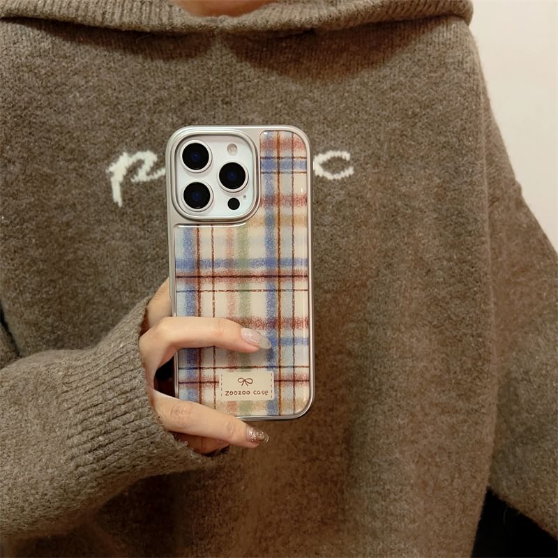 / Set Phone Strap Plaid Case