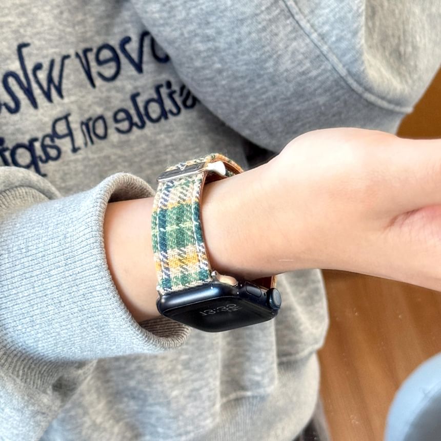 Watch Apple Band Fabric Plaid