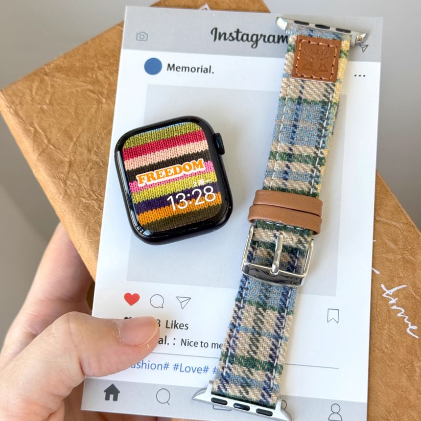 Watch Apple Band Fabric Plaid