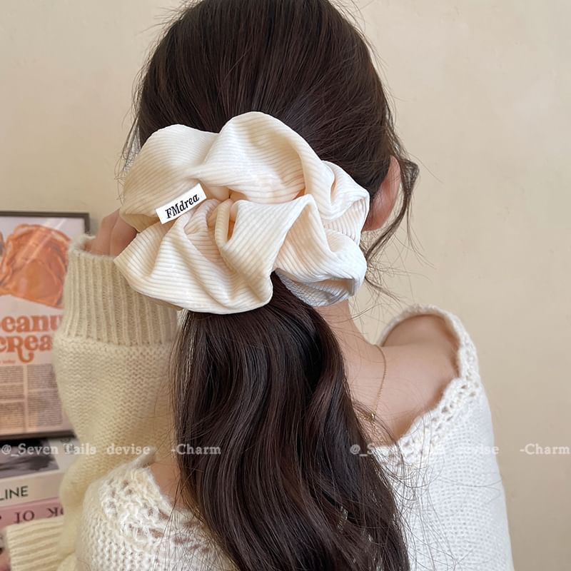 Striped Lettering Scrunchie Label