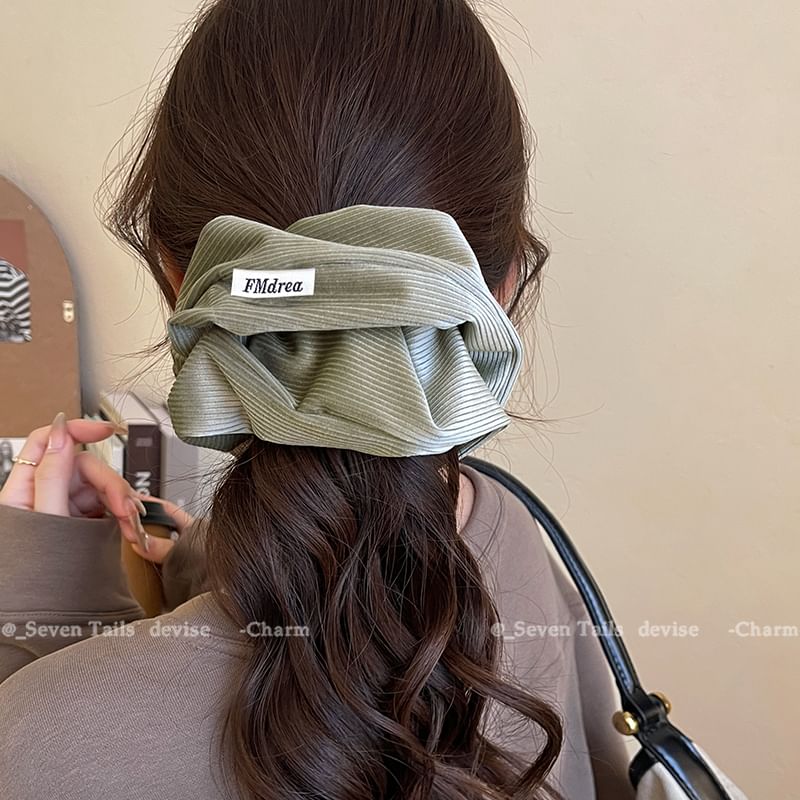 Striped Lettering Scrunchie Label