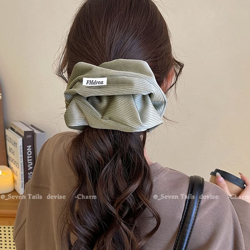 Striped Lettering Scrunchie Label