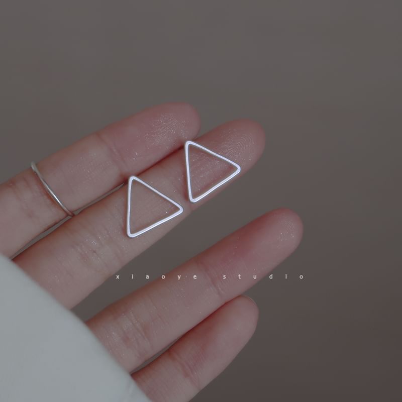 Sterling Triangle Silver Stud Earring S925