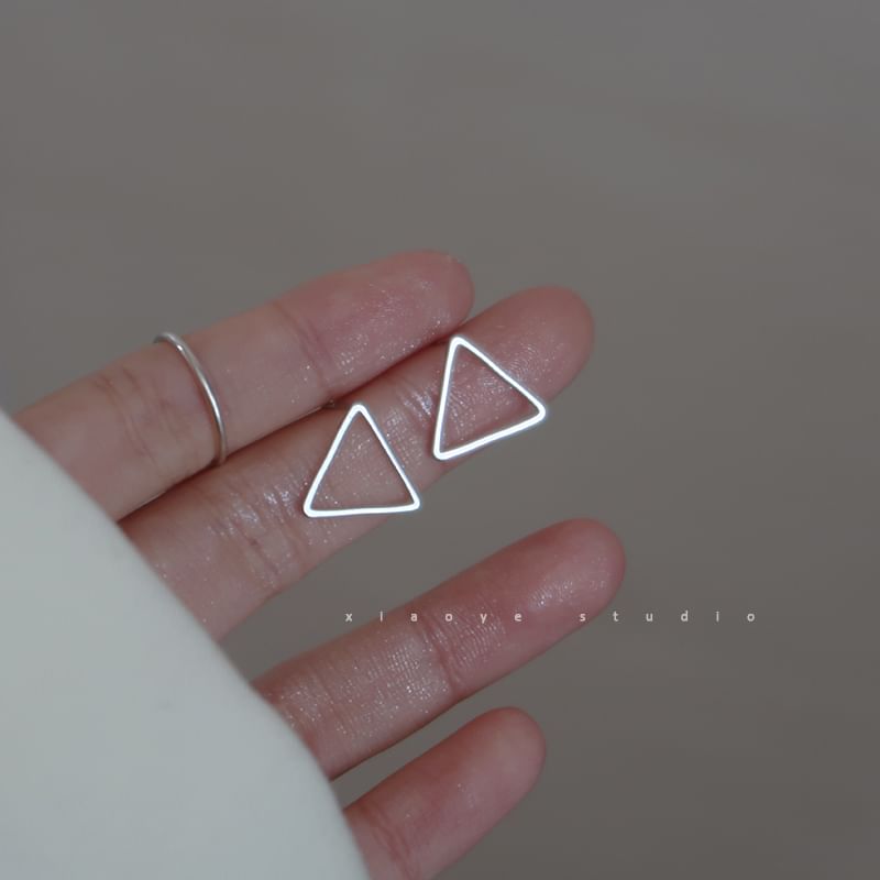 Sterling Triangle Silver Stud Earring S925
