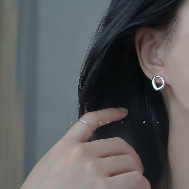 S925 Stud Sterling Irregular Earring Silver