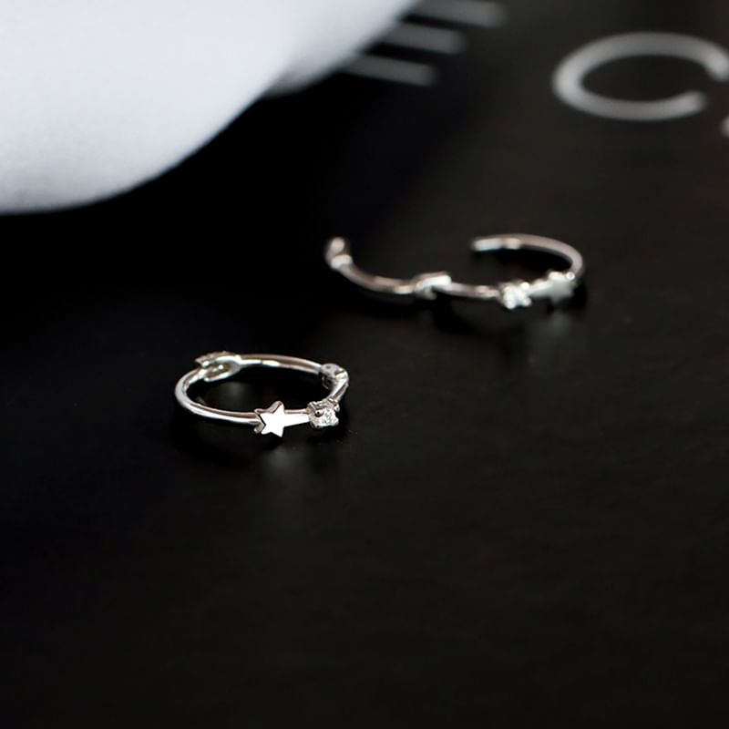 Earring Sterling Cuff S925 Star / Silver Ear Huggie