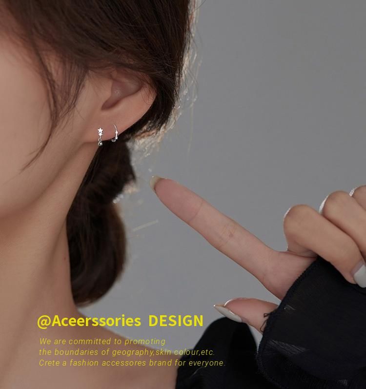 Earring Sterling Cuff S925 Star / Silver Ear Huggie