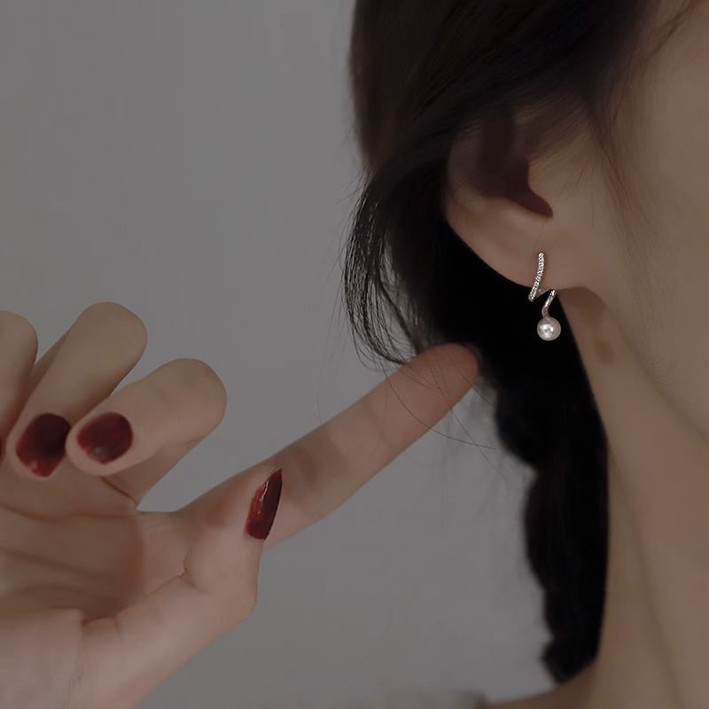 Earring Pearl Drop Faux Alloy