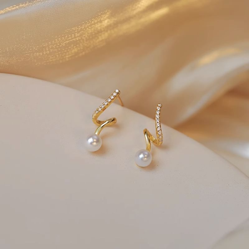 Earring Pearl Drop Faux Alloy
