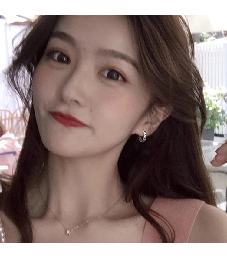 Numeral Hoop Alloy Earring Roman