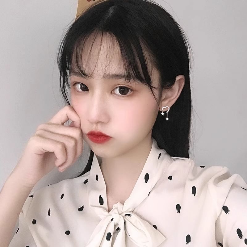 Star Drop Alloy Heart Earring