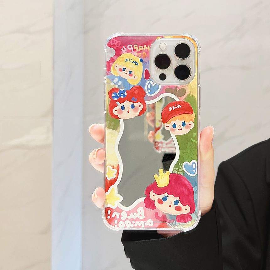 Case Mirrored Phone Cartoon