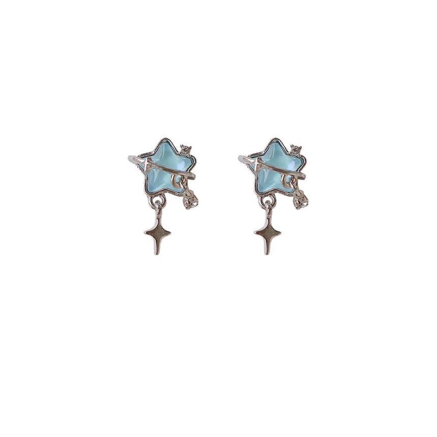 / On Earring Star Rhinestone Drop Clip