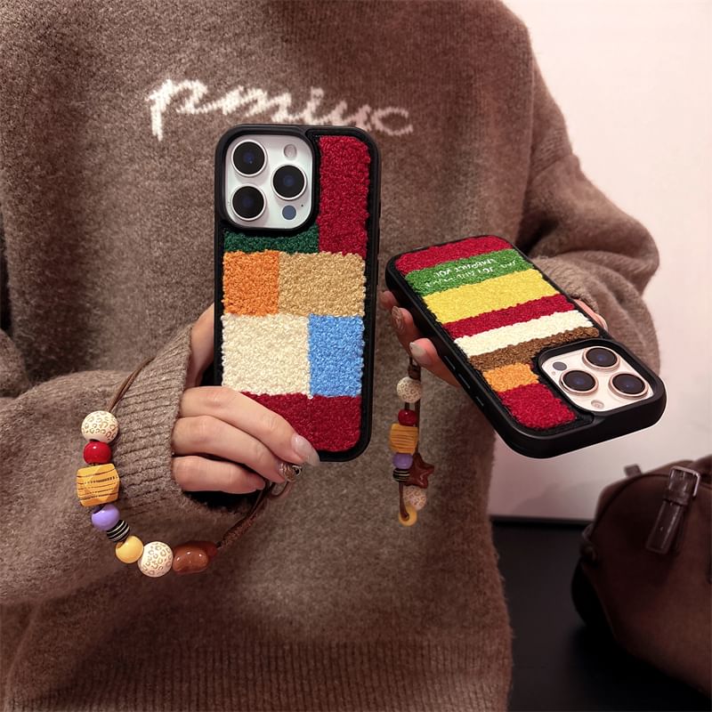 Chenille Strap / Phone Set Case Color Block
