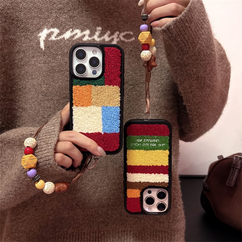 Chenille Strap / Phone Set Case Color Block