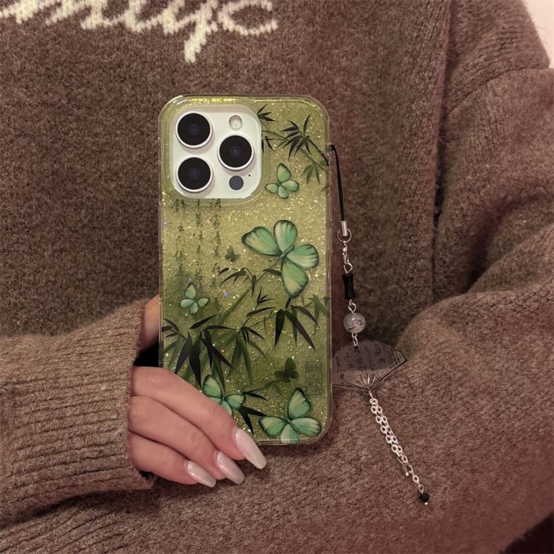 Charm Set Phone Bamboo / Case Butterfly