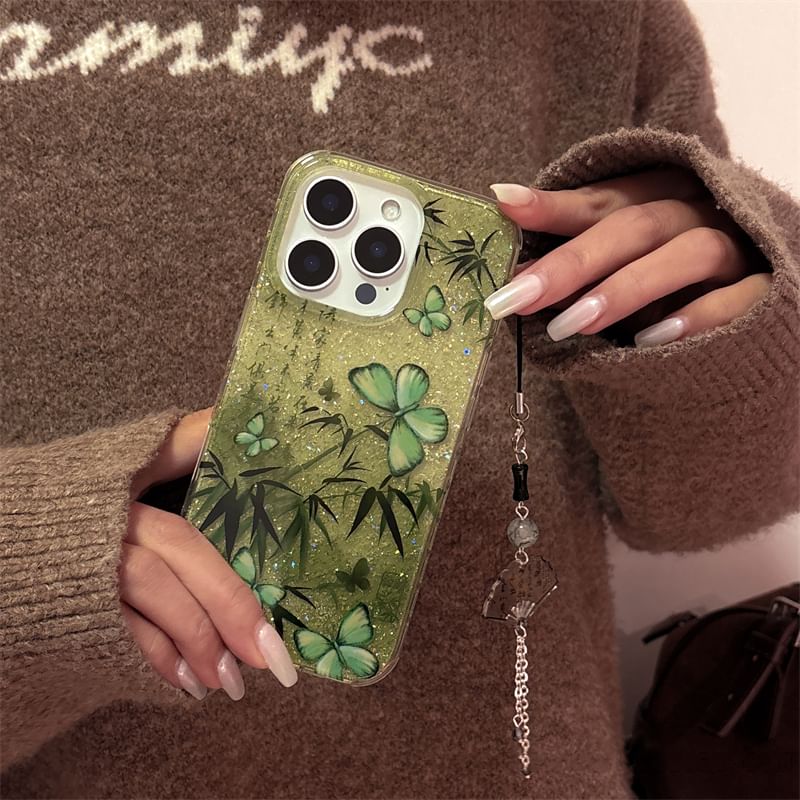 Charm Set Phone Bamboo / Case Butterfly
