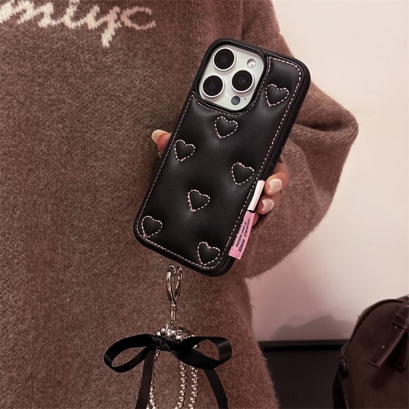 / Heart Phone Set Strap Case