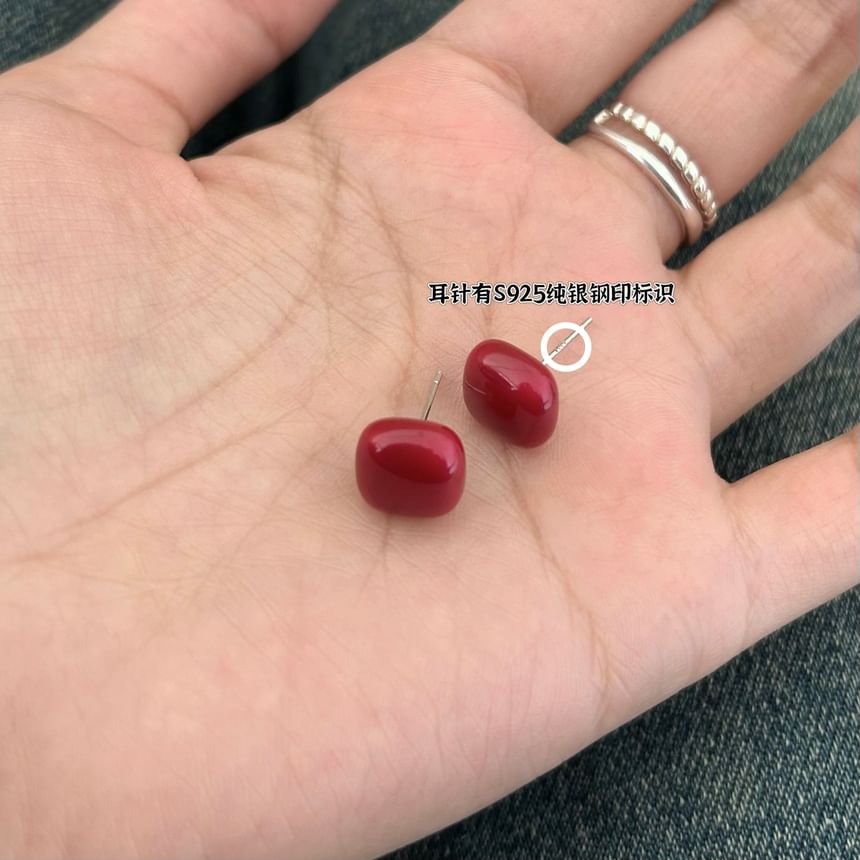 Silver Square 925 Sterling Earring Stud