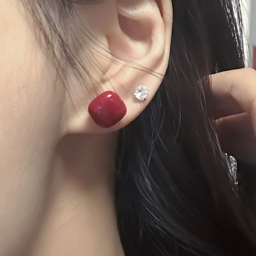 Silver Square 925 Sterling Earring Stud