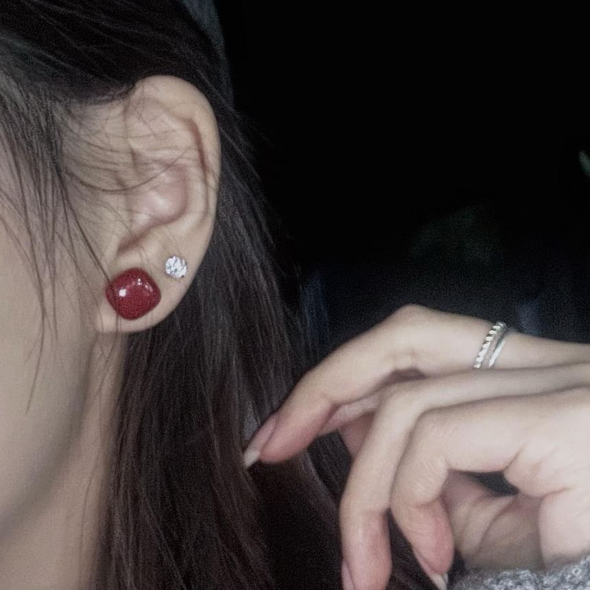 Silver Square 925 Sterling Earring Stud