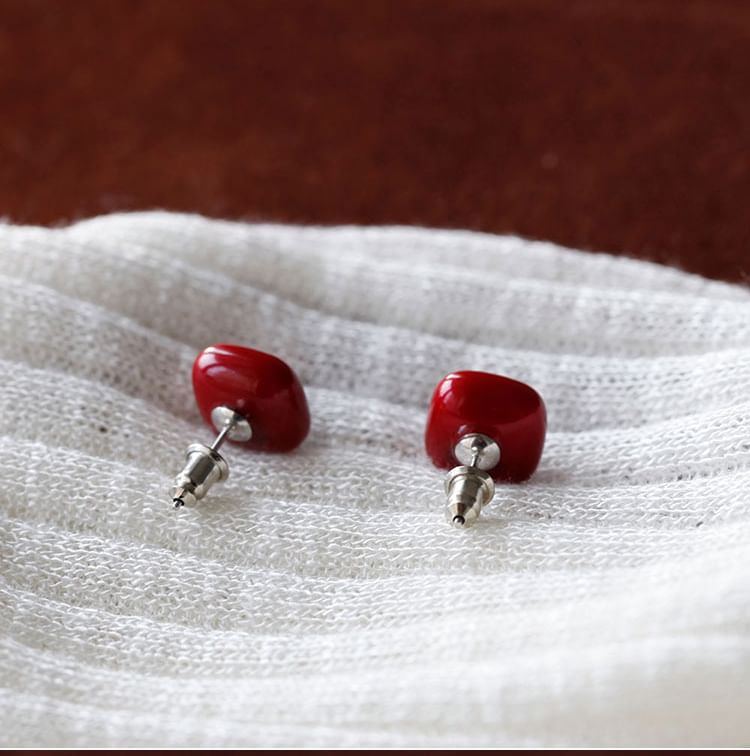 Silver Square 925 Sterling Earring Stud