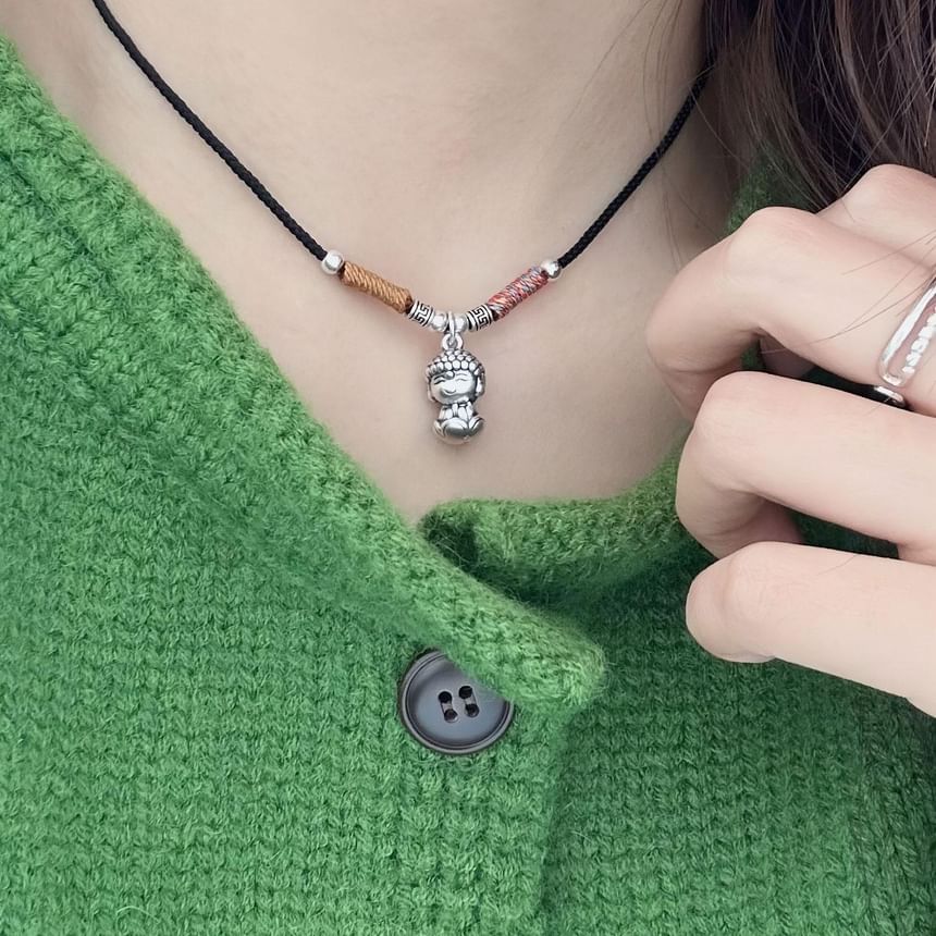 Pendant Necklace Sterling 925 Buddha Silver