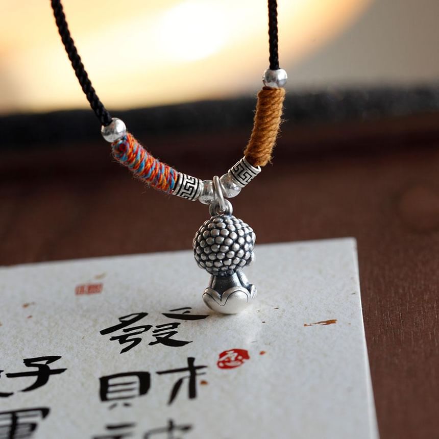 Pendant Necklace Sterling 925 Buddha Silver